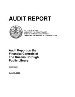 Audit Report on the Financial Controls of the Queens Borough Public Library