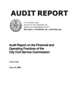 Audit Report on the Financial and Operating Practices of the City Civil Service Commission