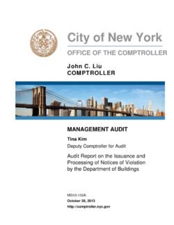 Audit Report On The Issuance And Processing Of Notices Of Violation By The Department Of Buildings