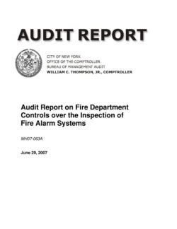 Audit Report on Fire Department Controls over the Inspection of Fire Alarm Systems