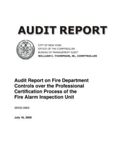 Audit Report on Fire Department Controls over the Professional Certification Process of the Fire Alarm Inspection Unit