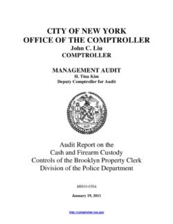 Audit Report on the Cash and Firearm Custody Controls of the Brooklyn Property Clerk Division of the Police Department