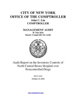 Audit Report on the Inventory Controls of North Central Bronx Hospital over Noncontrolled Drugs