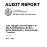 Audit Report on the Oversight of the City Water Distribution System By the Department of Environmental Protection thumbnail of MJ02_163A