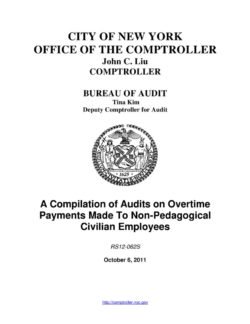 A Compilation of Audits on Overtime Payments Made To Non-Pedagogical Civilian Employees