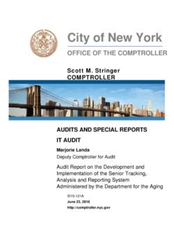 Audit Report on the Development and Implementation of the Senior Tracking, Analysis and Reporting System Administered by the Department for the Aging
