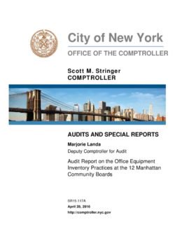 Audit Report on the Office Equipment Inventory Practices at the 12 Manhattan Community Boards