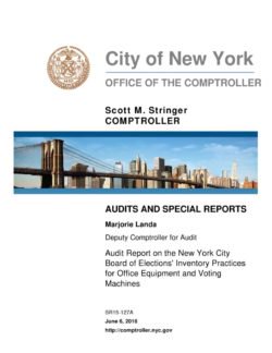 Audit Report on the New York City Board of Elections’ Inventory Practices for Office Equipment and Voting Machines