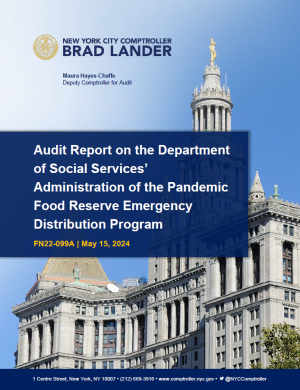 Audit Report on the Department of Social Services’ Administration of the Pandemic Food Reserve Emergency Distribution Program